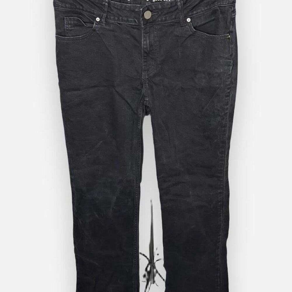 Wrangler Womens Black Bootcut Jeans Size 15/16 x 34 Stretch Western Denim